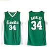 Mäns Leeds High School # 34 Charles Barkley Jersey Grön Stitched College Basketball Jersey Snabbstorlek S-XXL