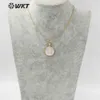 WT-JN032 религиозное токен ожерелье, благословенные девственницы и Godpattern Gold подвеска, 18-дюймовый золотой слой ожерелье X0707