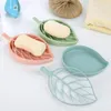 Leaf shape soap holder Non slip soap box Toilet shower tray draining rack bathroom gadgets soap dish tray holder DH8900