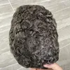 20mm Kıvırcık İnsan Saç Toupe Full Makine Yapımı Enjekte Teknik MEN039S WIG İnce Cilt Taban Değiştirme Sistemi 1B Renk 8x10i6894142