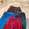 Spring Autumn New Design Women's Elastic High midja Solid Color Velvet Fabric Slim Fashion Flare Long Pants Byxor Byxor