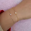 Braceletas Charm Joyas simples Diseño de piedra individual 4 mm Bisel Cz Cubic Zirconia Deliced Dainty Girl Girls Bracelet 925 Silve7992368