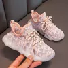 Corridas de crianças Solas suaves Solas crianças primárias Respiráveis ​​Malha Finalidade geral Esportes Sneakers para meninos e meninas