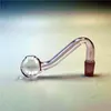 Färgglada 10mm manliga glasskålar pyrex glasolja brännare rör tobak böjd skål hookah adapter tjocka bong rör klara blå grön gul rosa rökning shisha rör