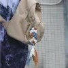 Bawełniana linowa dzianina ryba syrenka ogon kluczy pierścionki torebka wisi dla kobiet mężczyźni moda biżuteria