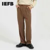 IEFB Herenkleding Casual Losse Rechte Pak Jas Koreaanse Mode Lente Mid Taille Comfortabel been Split Broek 9Y5055 210524