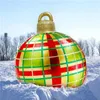 60CM/23.62Inch Giant Christmas Inflatable Decorated Ball with Pump Xmas Holiday Outdoor Yard Decoration Festive Decor Made of PVC