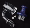 25mm largo largamente solda de quartzo banger prego fumando com girando carb tampão terp pérola para plataformas Dab Bongs