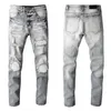 Ankomst 2022SS Mens Jeans Fashion Högkvalitet Bekväma män Casual Slim-Ben Knee Patch Trousers Motorcykel Biker Boy Pants Simp217h