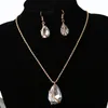 Handgemaakte grote Teardrop edelsteen hanger ketting oorbellen sieraden sets