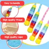 Sports Toys Kids Rainbow Jump Rope with Wood HandlesAdjustable Skipping