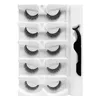 3D mink cílios auto-adesivos pestanas falsas 5 partes / conjunto 6 estilos luz macia pestanas falsificadas com kit de maquiagem de tweezer