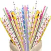 Drinking Straw Biodegradable Disposable Paper Straws Environmental Colorful Wedding Kid Birthday Party Decoration Supply Bar Tool RH09310