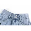 [DEAT] Lato Moda Krótkie Spodnie Luźne Haft Hafty Drukowanie Kobiety Denim Spodenki 13C776 210527