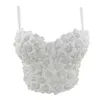 Boutique Cool Outer Wear Strapless Bra Flower Beaded Diamond Kvinnors Sexiga Ärmlös Väst Toppar Kort Beskära N352 210527