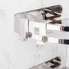 3 Layers Corner Shower Shelf Bathroom Shampoo Holder Kitchen Storage Rack Punch Free Tripod Stand 211112