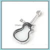 Médaillons Colliers Pendentifs Bijoux Mode Musique Guitare Mémoire Vivante Médaillon Magnétique 4 Couleur Instrum Flottant Verre Pendentif Charmes Fit Ne