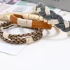 Mens handgemaakte gevlochten touw meerlagige lederen bedelarmbanden 4 stks set retro houten kralen punk verstelbare armband sieraden