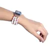 Handgjorda blomma keramiska pärlor remmar stretch armband för Apple Watch Ultra 49mm 41mm 45mm 38mm 40mm 42mm 44mm mode kvinnors remkedja beltmond iwatch 8 7 6 se 5 3