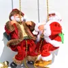 面白い電気アニメーション登山サンタクロース3フィートビーズチェーンミュージカル移動フィギュアクリスマス飾り教育玩具赤ちゃんH1009