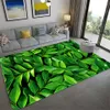 Green Leaves 3D Mat For Living Room Soft Carpet For Bedroom Washable Anti-slip Floor Rug Kitchen Bathroom Mat Doormat Nordic 210317