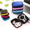 Hörlurar lagringsäck Portable Earbuds Pouch Box Headset Cover Protector Mini Zipper Hard Headphone Case USB Cable Organizer WLL531