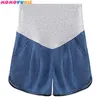 Réglable mince coton lin maternité pantalons courts été mode Shorts vêtements pour femmes enceintes décontracté ventre grossesse 210918