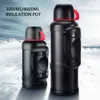 Bouilloire d'isolation en acier inoxydable 3L / 4L, bouteille thermos de voyage de grande capacité, facile à transporter pour l'eau de thé double mur isolé 210907