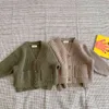 Milancel Höst Barnkläder Grov Ull Långärmad Solid Öppna Stitch Sweater 211104