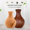 Essential humidifier aroma oil diffuser Wood Grain ultrasonic wood air humidifier USB cool mini mist maker LED lights for home