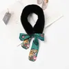 2021 Winter Women Scarf Animal Ribbon Collars Imitação Coelho Pele Collar Adorável Han Edition Web Celebridade Quente Seda Moda H0923