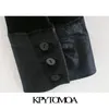 KPYTOMOA Kobiety moda czarna aksamitna mini -koszulka mini koszula vintage v szyja Długie rękawe sukienki kobiecze vestidos mujer 210319