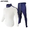 Mens Juntos Sportswear Terno Casual 2 Parte Sets Sportswear Outono Fashion Stand Collar Sweatpants Travels 210806