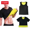 CXZD Body Men Plus Size S-5XL Slimming Shirt Neoprene Shapers Vest Sweat Sauna Fitness T-Shirt Control Shapewear