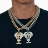 Artiglio Hip Hop Impostazione CZ Pietra Bling Iced Out Cartoon Snoop Dogg Pendenti Collane per uomo Rapper Gioielli Accessori Hip Hop X0509