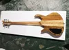 Guitare basse électrique 6 cordes à travers le corps avec touche en palissandre, couleur bois naturel, service personnalisé disponible