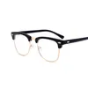 Solglasögon Small Square Nerd Sun Glasögon Rensa Lens Unisex Gold Metal Ram Optiska Män Kvinnor Black UV Oculos