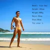 Mäns Shorts Men Sexig Tight Låg Midja Badkläder Strand Halvpaket Hip Bikinis Swim Trunk Thong Swimming Pool Briefs Baddräkter