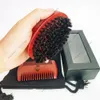 MOQ 100 sätter OEM Custom Logo Red Wooden Hair / Beard Care Kit med påse Box för Man Mustasch Beards Hairs Brush och Comb Set