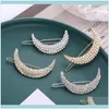 Haar sieradenclips BRIPS BRATTES STRICESTONE Crystal Faux Pearl Moon Pins Fashion Jewelry Bruid Hoofdkleding Aessories voor vrouwen EH44 D