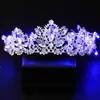 New Various Luminous Tiaras Crowns for Bride Blue Light LED Crown for Women Party Wedding Headpiece Hair Ornaments Crystal Tiara H9508449