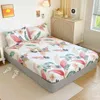 BonenJoy 100% Bomull Fitted Bed Sheet Queen / King Size Couvre Lit Flower Bottom For Home Lencol Cama Casal (ingen örngott) 211110