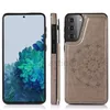 High-End-Handyhüllen aus PU-Leder für Samsung S21 Plus S20 Ultra Note20 A51 A71 A32 A42 A52 A72 5G A10S A10E, Multifunktions-Kartenhalter im Brieftaschenformat mit Knopf