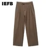 IEFB vêtements pour hommes printemps pantalons décontractés hommes mode tout-match droit ample jambe large pantalon Vintage ample 9Y1937 210524