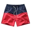 Pantalones cortos elásticos suaves y transpirables para hombres Moda Color simple Bloque Hogar Playa suelta Casual 210713