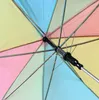 Regenbogen-Regenschirm mit J-Hakengriff, Regenausrüstung, 28,3 Zoll, modische Hochzeitsdekoration, Partygeschenke