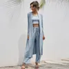 Women Suit Spring Summer 3pieces cardigans suit loose outwear pants casual holidays wearing clothing 210524