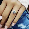 Luxury 100 925 Sterling Silver 2ct Round cut Simulated Diamond Wedding Engagement Cocktail Women CZ Rings Fine Jewelry Whole1352940