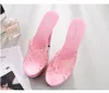 Kleid Schuhe Frauen Slipper Stilettos Heels Super Hohe 14 cm Wasserdichte Fishmouth Sandalen Transparent Kristall Hochzeit