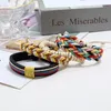 Justerbar Färgglada Weave Multi Layer Wrap Armband Träpärlor Armband Armband Bangle Manschett för Kvinnor Mäns Mode Smycken Will och Sandy